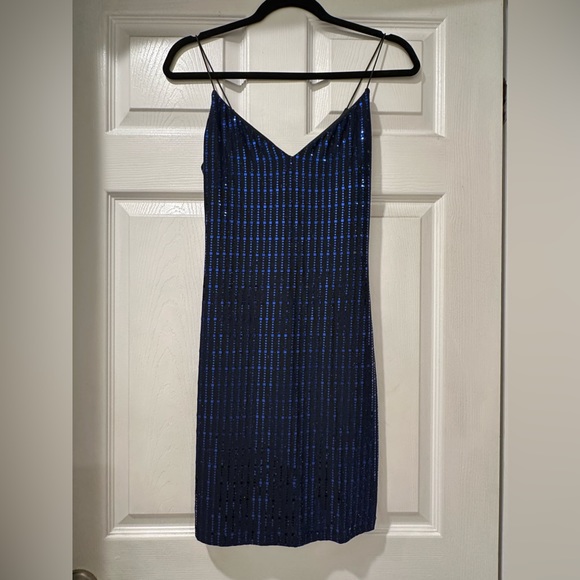 Mini black & navy blue dress - Picture 1 of 4